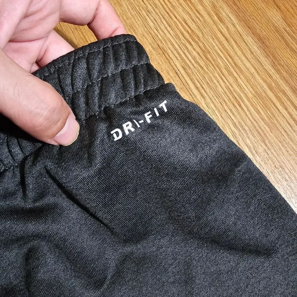 Nike Dri-Fit Kids Joggers Pants Heather Black Dark Grey Size 5 Brushed Fleece
